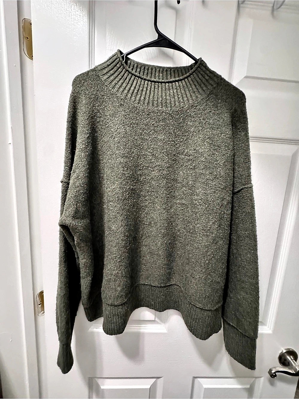 Universal Thread Textured Mock Turtleneck Pullover Sweater Green XXL